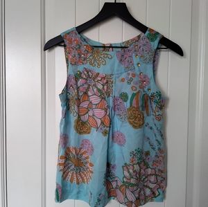 Anthropologie liefdottier silk sleeveless spring top
